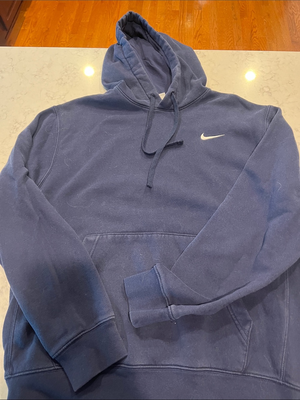 Nike Navy Pullover Hoodie with White Swoosh